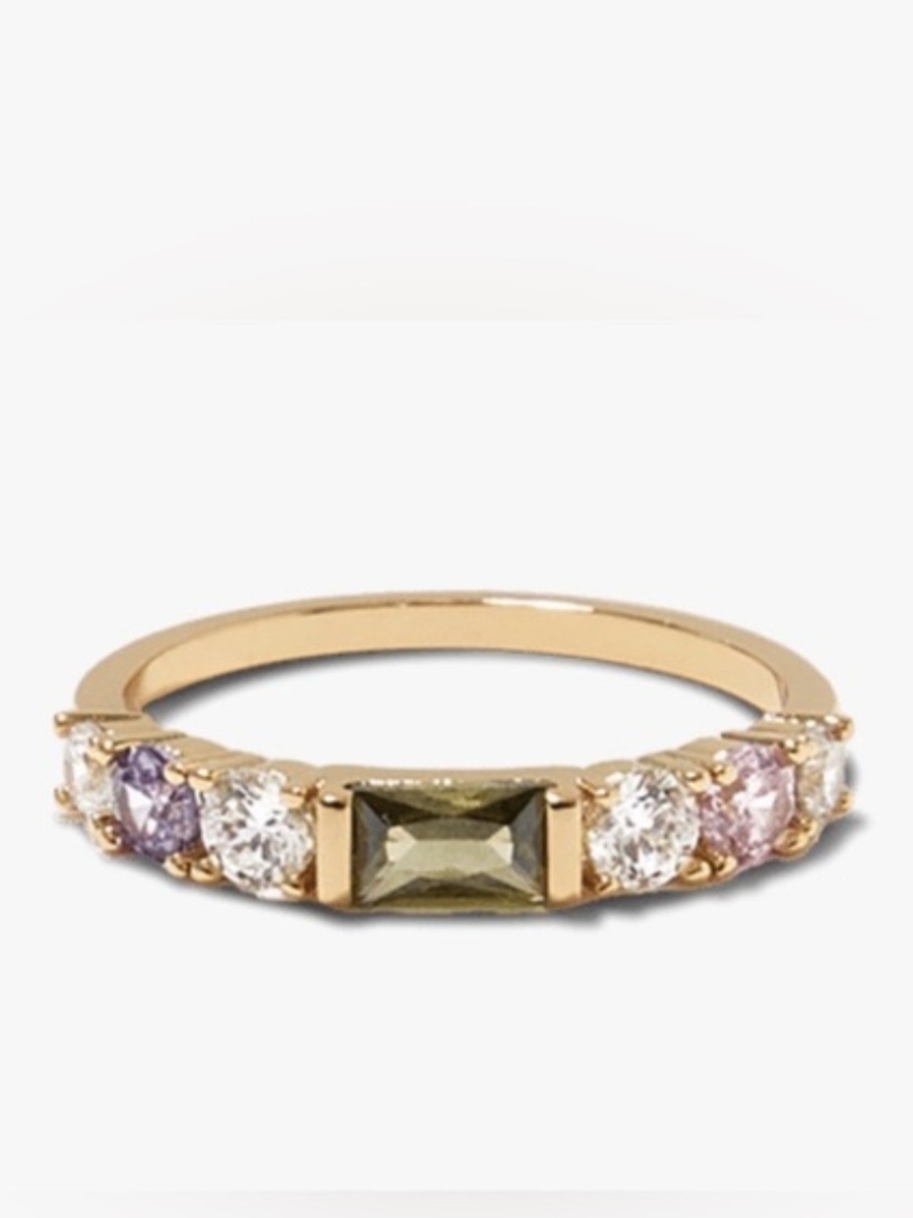 Olive and Piper Gold plated Diamond Cut Crystal Ring Size 6